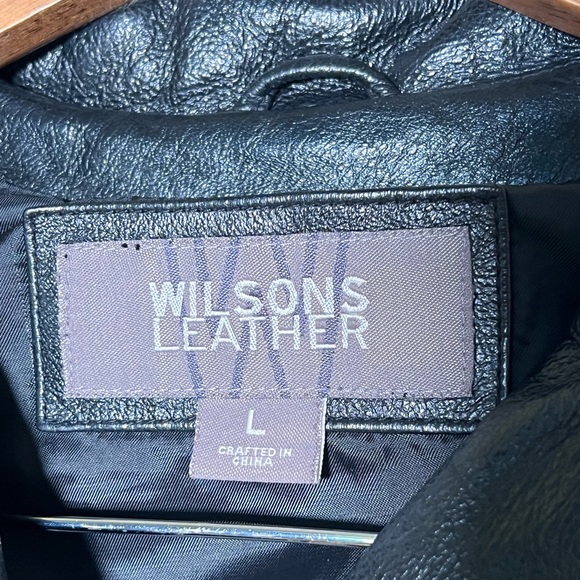 Wilson’s Leather Black Button up Jacket size Large - Picture 3 of 3